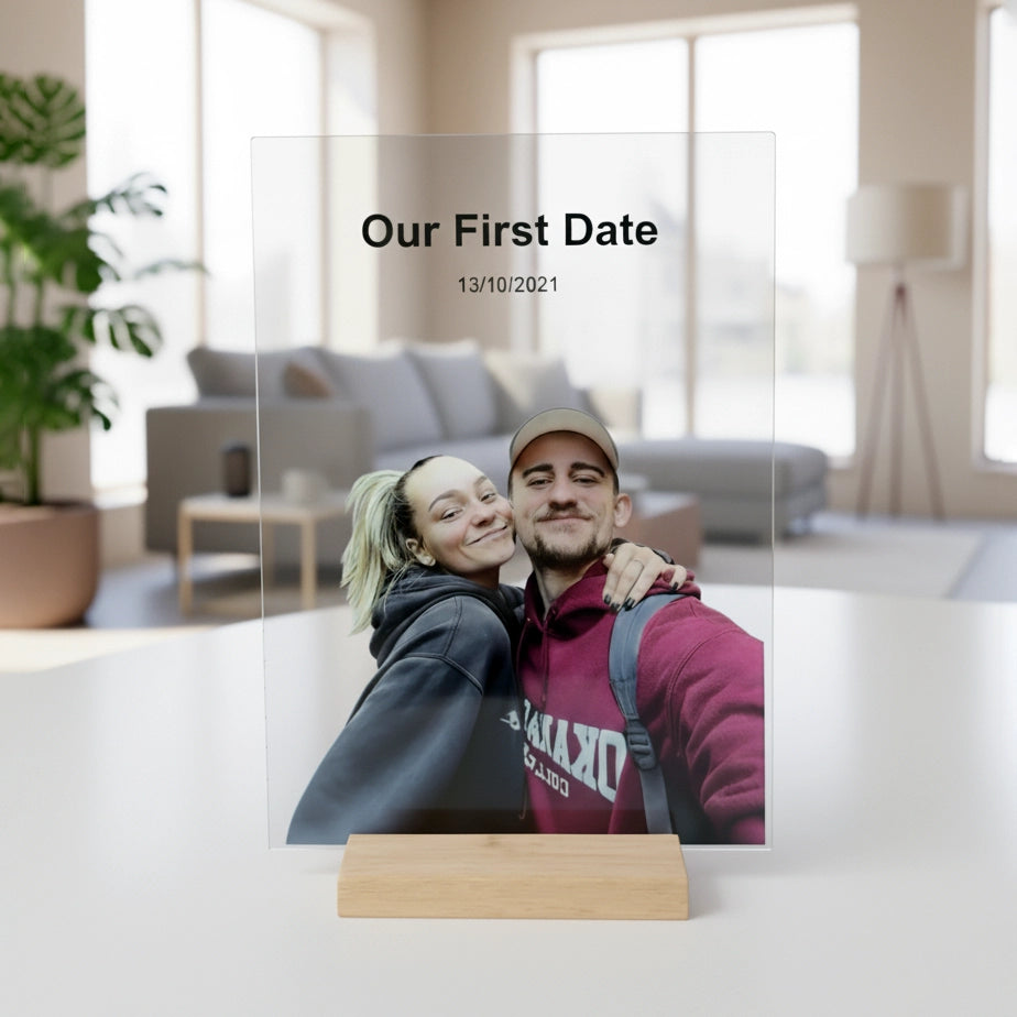 Our First Date Acrylic Frame