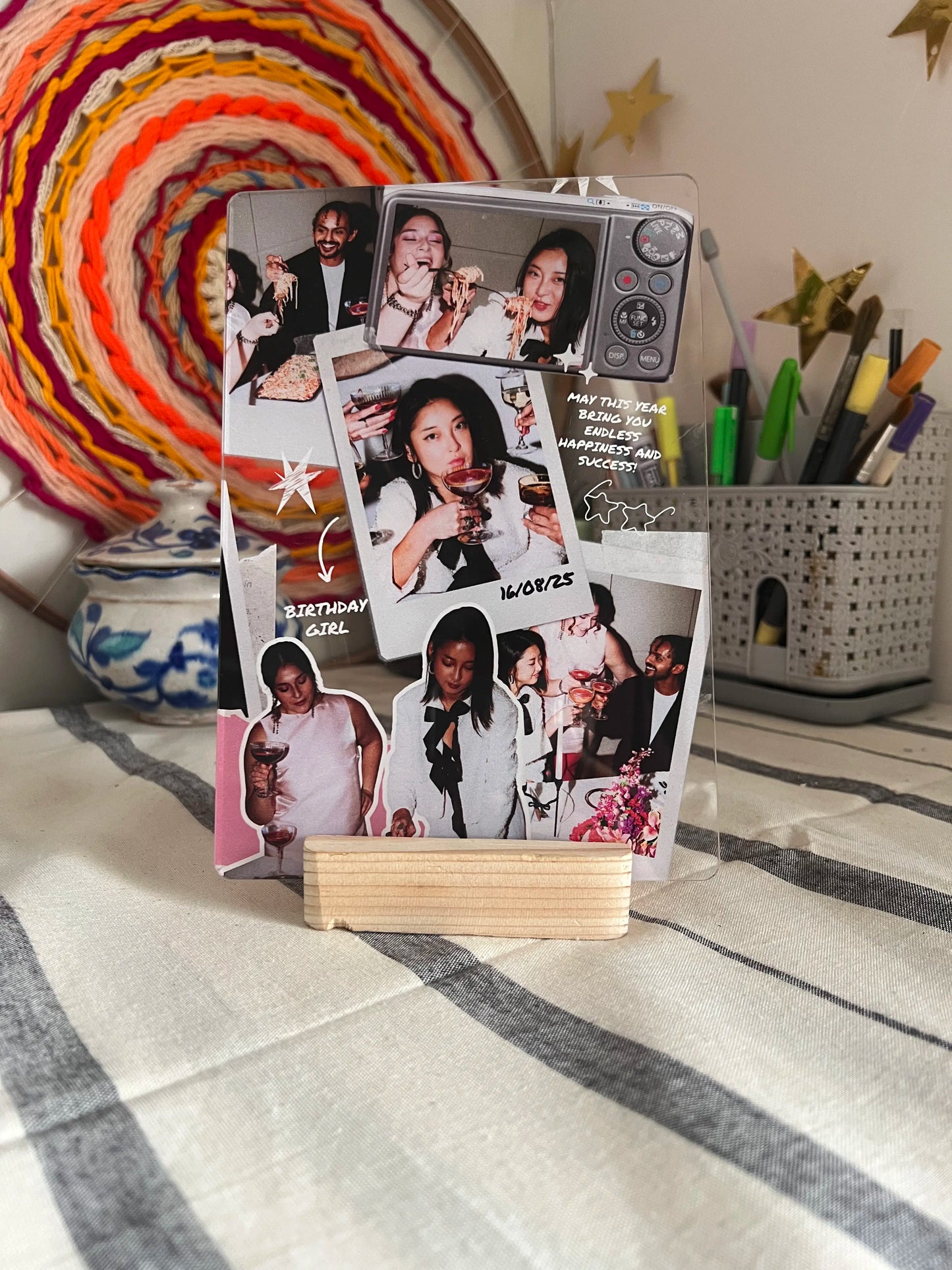 Birthday Girl Party Collage Personalized Acrylic Frame