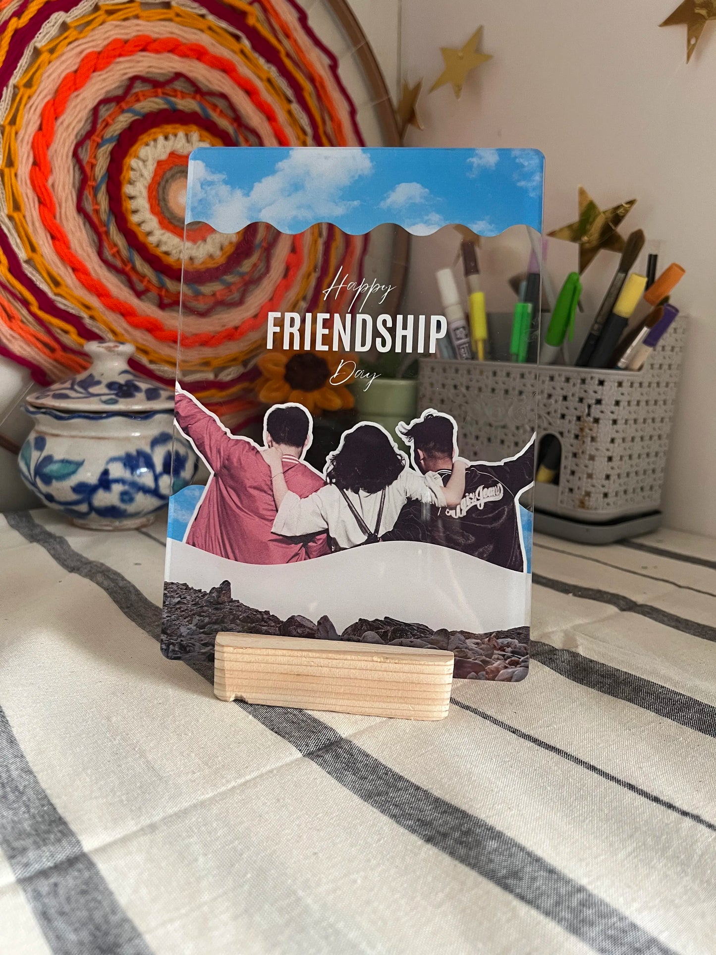 Happy Friendship Day Sky Personalized Acrylic Frame