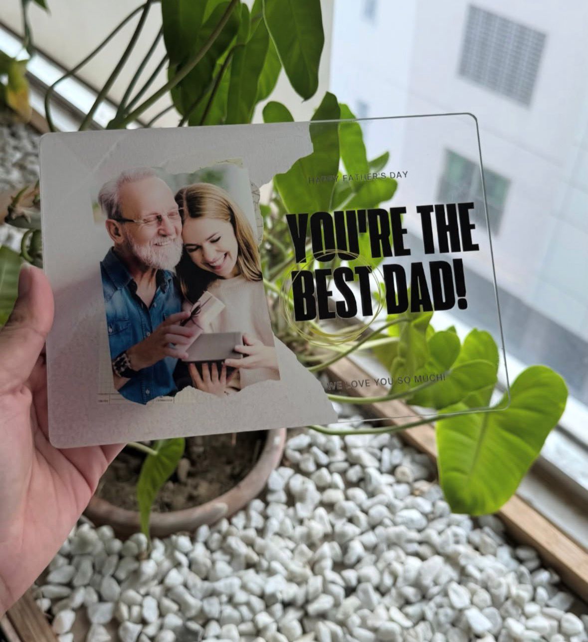 You're The Best Dad custom photo acrylic plaque - bold Father's Day gift with personalized message