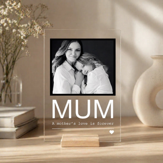 A Mother's Love — Personalised Black & White Acrylic Frame