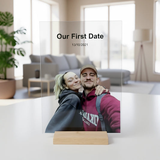 Our First Date Acrylic Frame