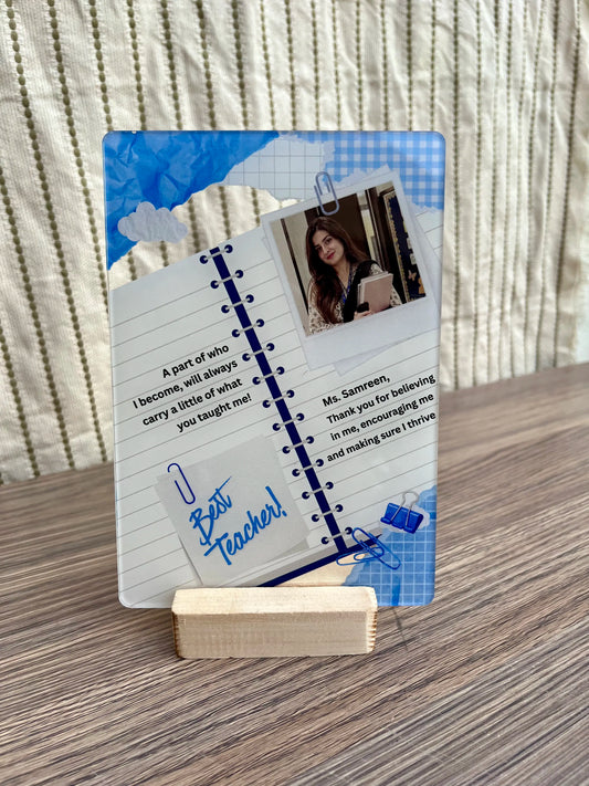 The Notebook Frame – Personalized Teacher's Day Acrylic Photo Frame
