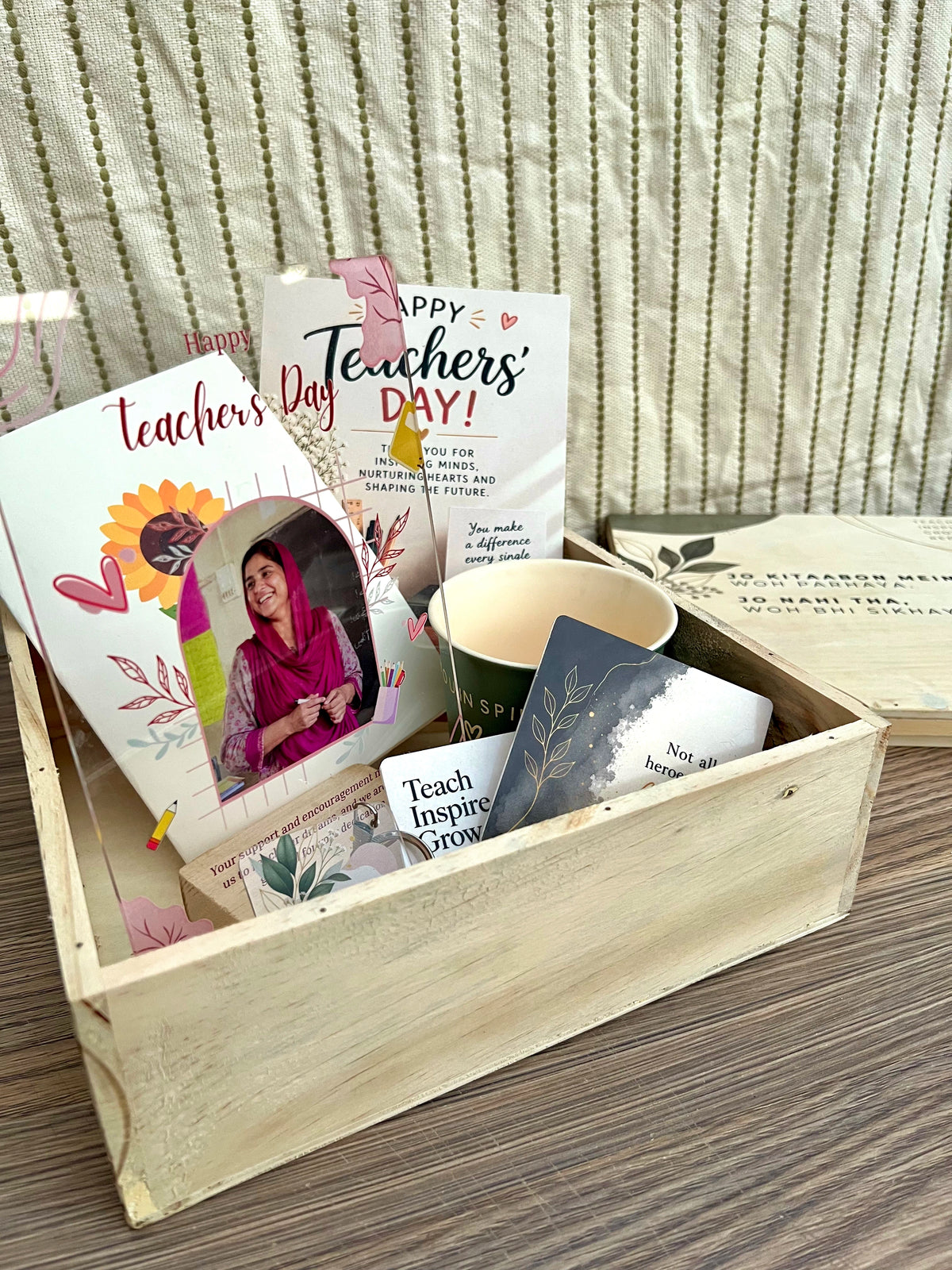 Teacher's Day Premium Wooden Gift Box – Personalized Hamper