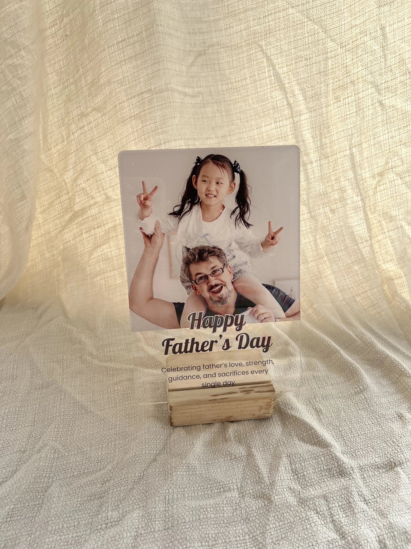 Celebrating Dad Father's Day acrylic frame - second angle