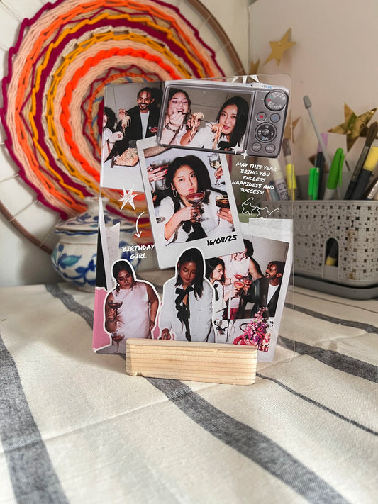Birthday Girl Party Collage Personalized Acrylic Frame