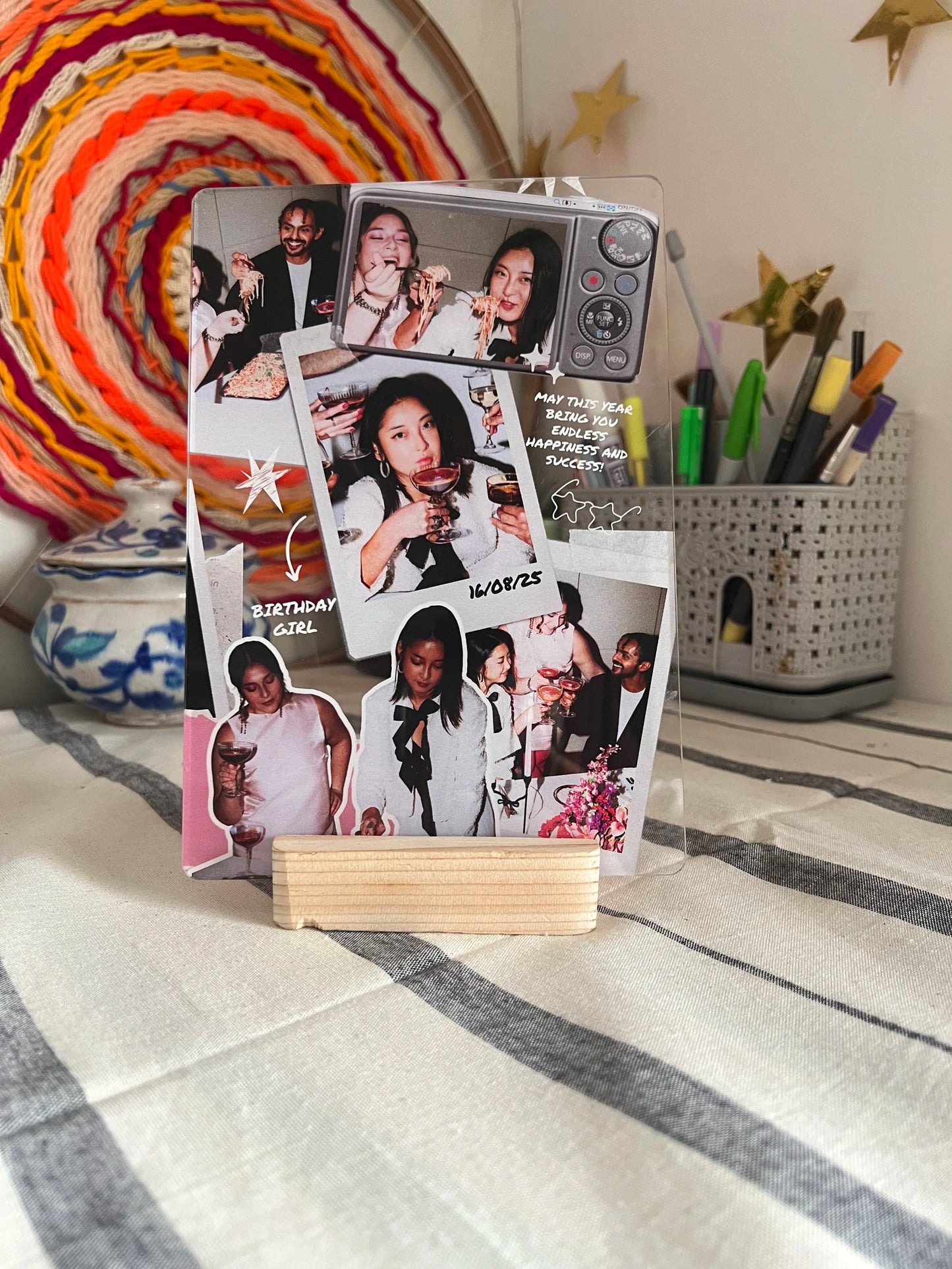 Birthday Girl Party Collage Personalized Acrylic Frame