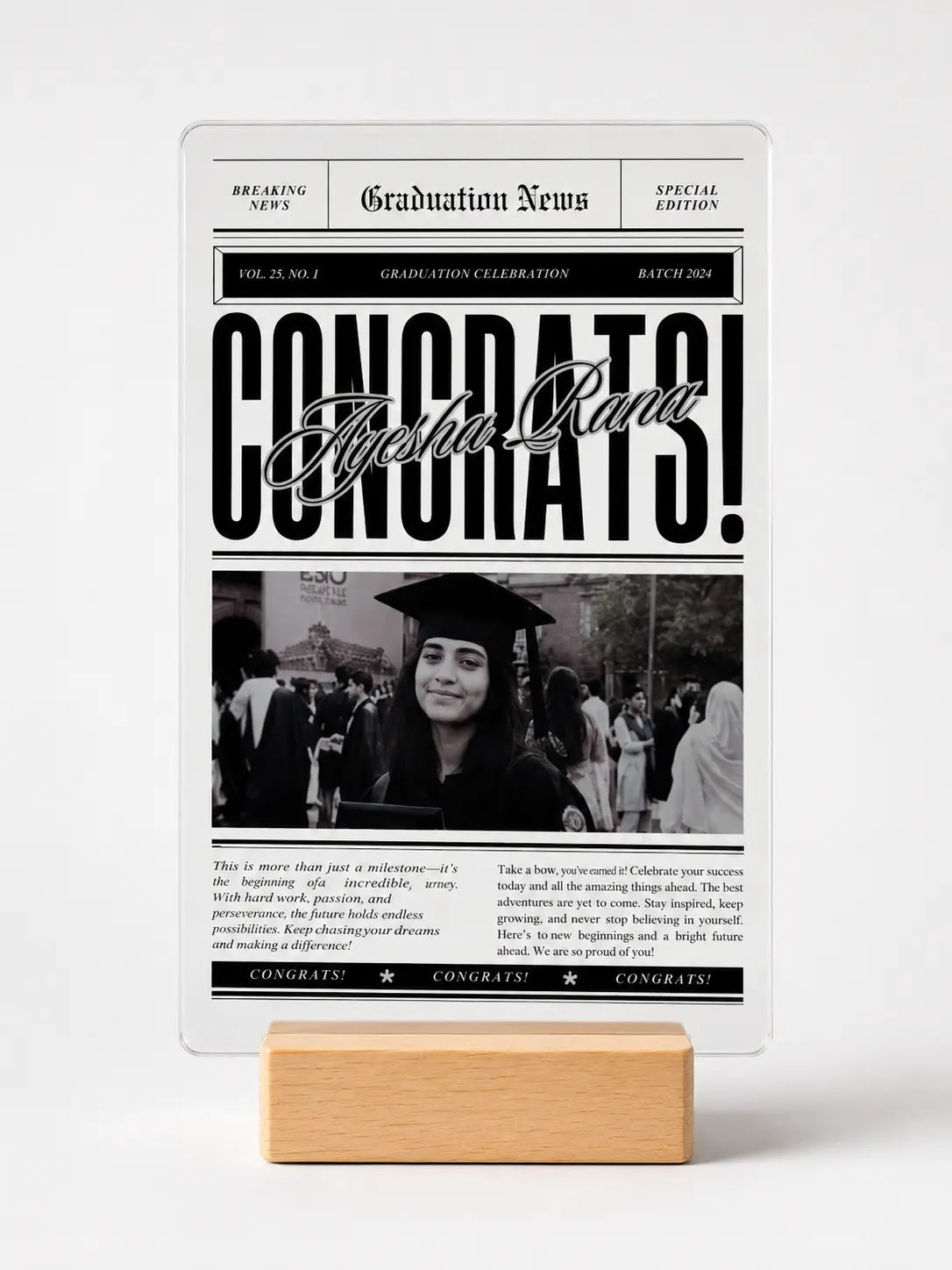 Congrats Bold – Oversized Headline Graduation Acrylic Plaque
