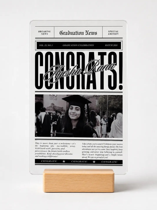 Congrats Bold – Oversized Headline Graduation Acrylic Plaque