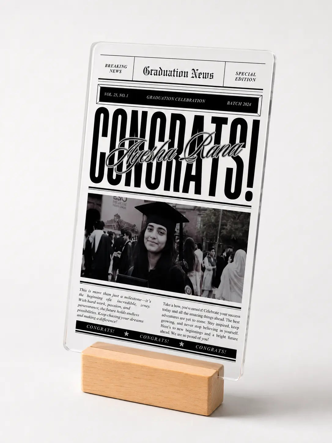 Congrats Bold – Oversized Headline Graduation Acrylic Plaque