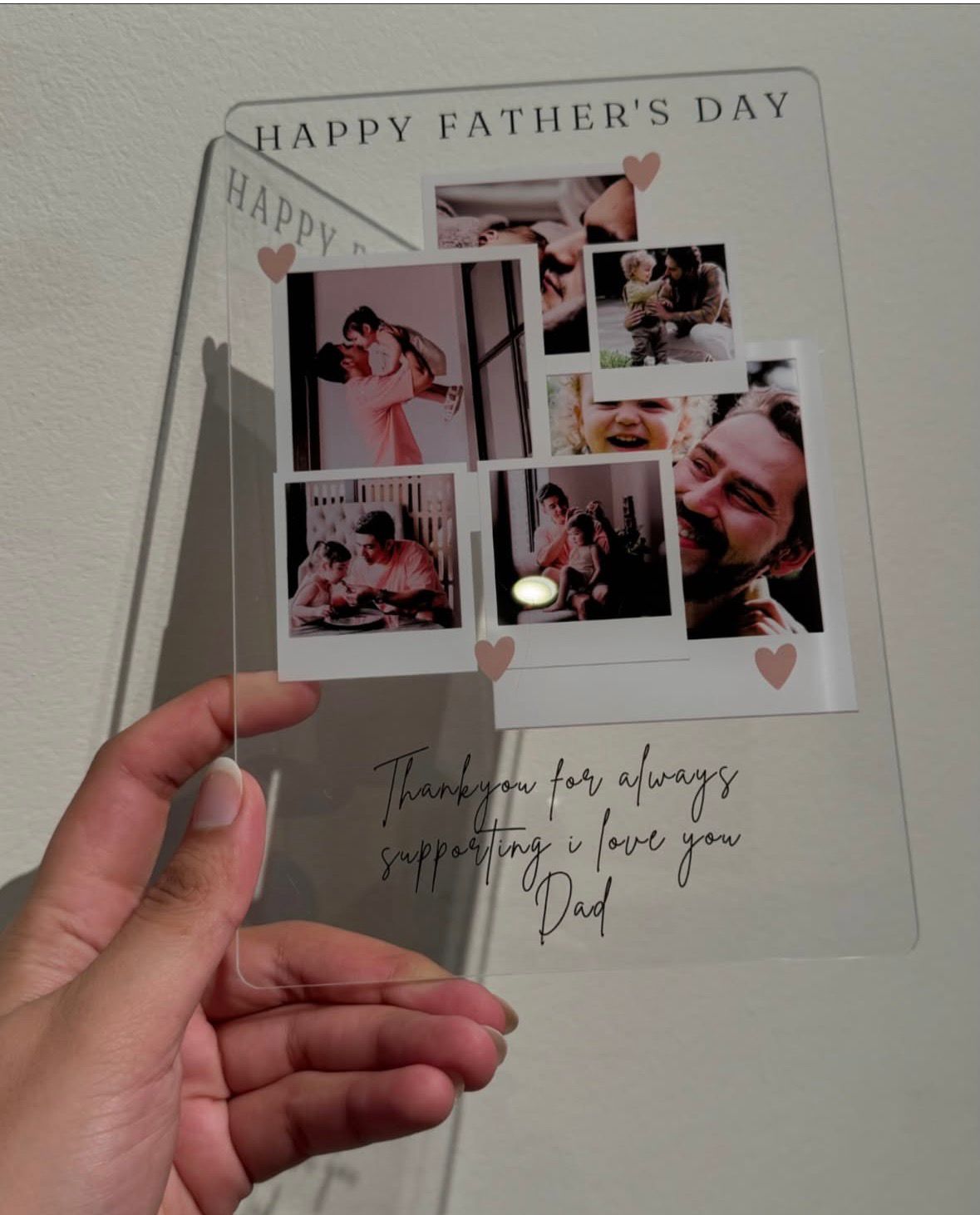For Dad personalized polaroid photo collage acrylic plaque with custom message - Father's Day keepsake